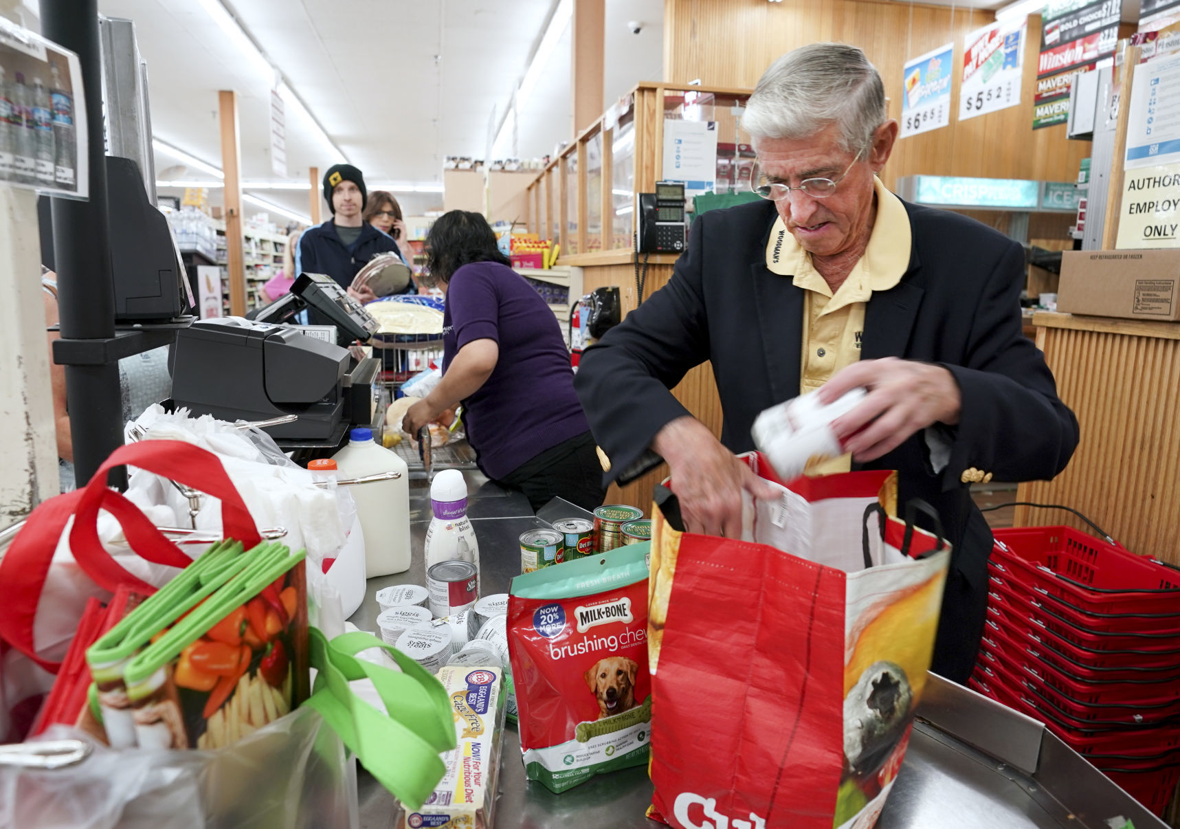 Bagging groceries